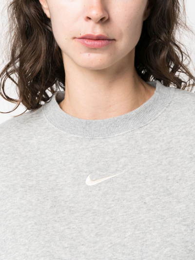 Shop Nike Logo-embroidered Sweatshirt In 灰色
