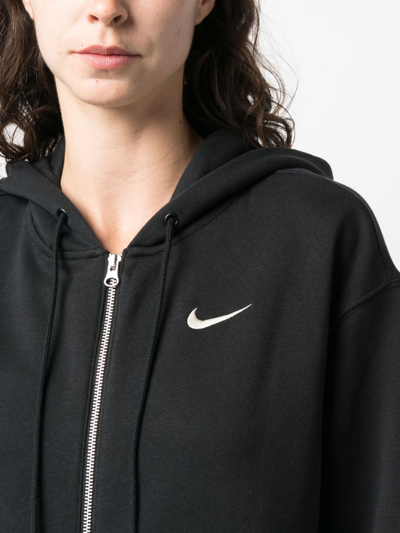 Nike Women's  Sportswear Oversized Jersey Full-zip Hoodie In Black
