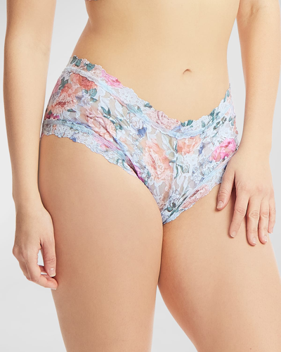 Shop Hanky Panky Printed Signature Lace Boyshorts In Tea For Two
