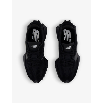 New Balance Womens Black Black 327 Logo-embossed Mesh And Suede Low-top Trainers In Black Black