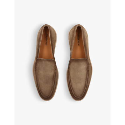 Shop Magnanni Mens Mid Brown Paraiso Slip-on Suede Loafers