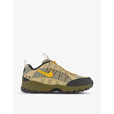 Shop Nike Mens Wheat Grass Yellow Ochre Air Humara Chunky-sole Mesh And Leather Low-top Trainers