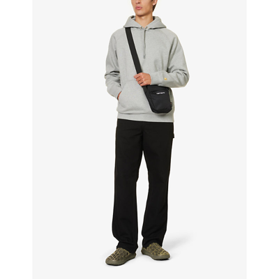 Carhartt Light Grey Cotton Blend Hooded Chase Sweat In Grey Heather Gold
