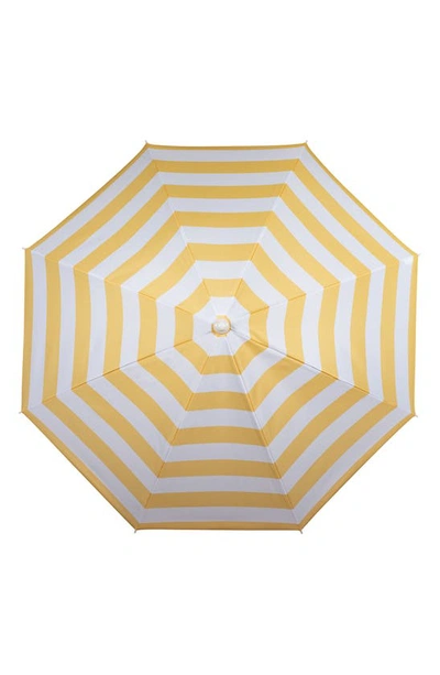 Picnic Time Yellow Cabana Stripe Portable Beach Umbrella In Yellow