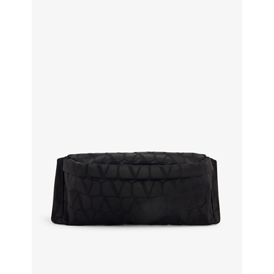Shop Valentino Garavani Men's Nero Jacquard-texture Woven Belt Bag