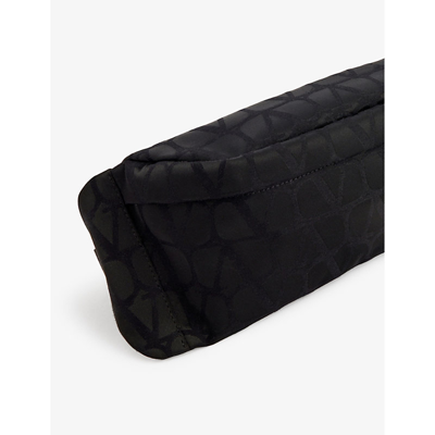 Shop Valentino Garavani Men's Nero Jacquard-texture Woven Belt Bag