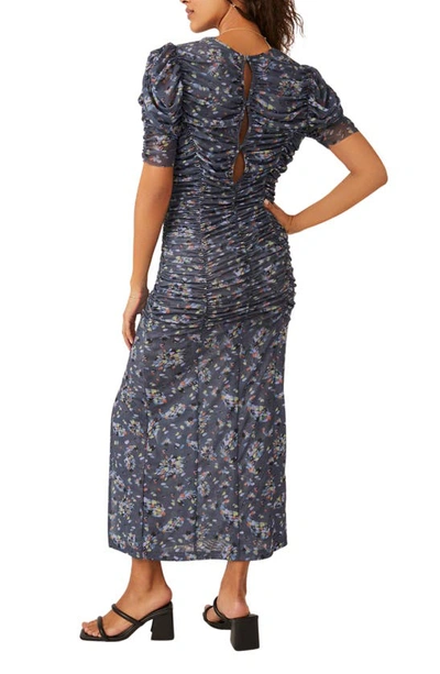 Shop Free People Briella Ruched Dress In Navy Combo