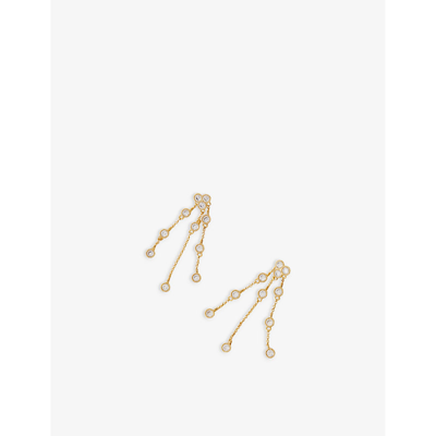Maje Womens Or Nelibo Crystal-embellished Gold-tone Brass Drop Earrings In Or