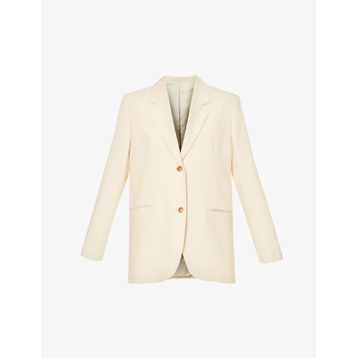 Shop Totême Toteme Womens Bleached Sand Single-breasted Woven Blazer