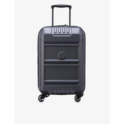 Shop Delsey Rempart Double-wheel Woven Suitcase 55cm In Anthracite