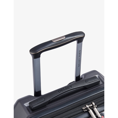 Shop Delsey Rempart Double-wheel Woven Suitcase 55cm In Anthracite