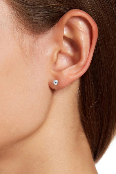 Savvy Cie Jewels Sterling Stud Set In Clear- Silver
