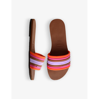 Shop Havaianas Women's Rust You Malta Striped Woven Sandals In Tan