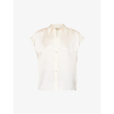 Shop Vince Women's Chiffon Ruched Semi-sheer Silk Shirt