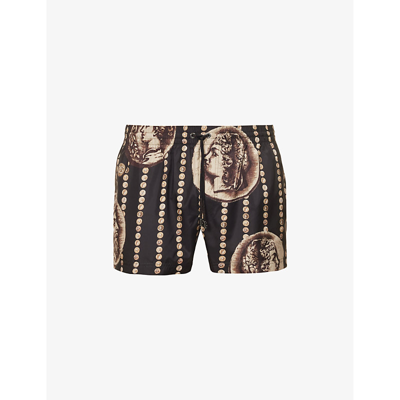 Shop Dolce & Gabbana Men's Multi Graphic-print Regular-fit Swim Shorts