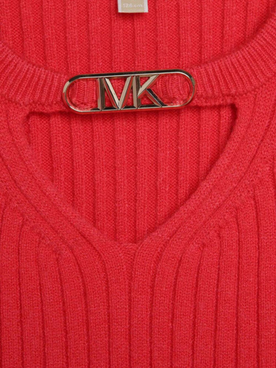Shop Michael Kors Mk Empire Ribbed-knit Jumper In Red