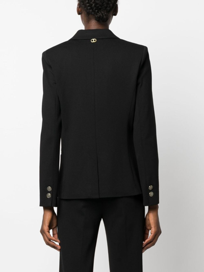 Twinset Logo-buttons Single-breasted Blazer In Black