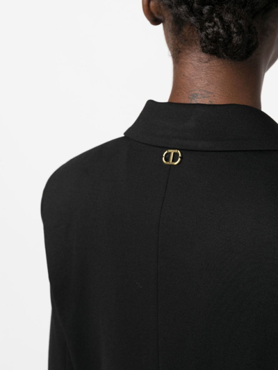 Twinset Logo-buttons Single-breasted Blazer In Black