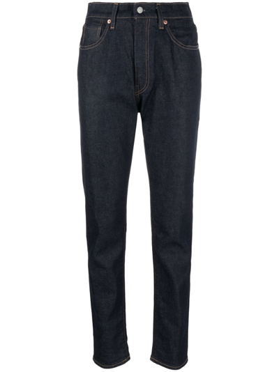 Shop Levi's Dark-wash Tapered-leg Jeans In Blue