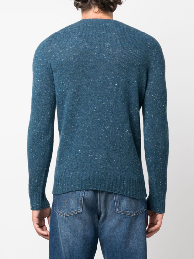 Drumohr Melange-effect Knit Jumper In Blue
