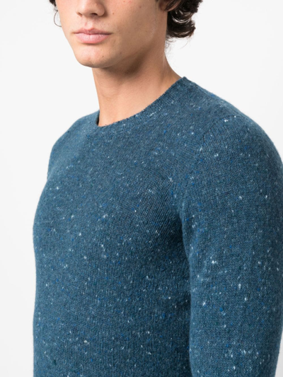 Drumohr Melange-effect Knit Jumper In Blue