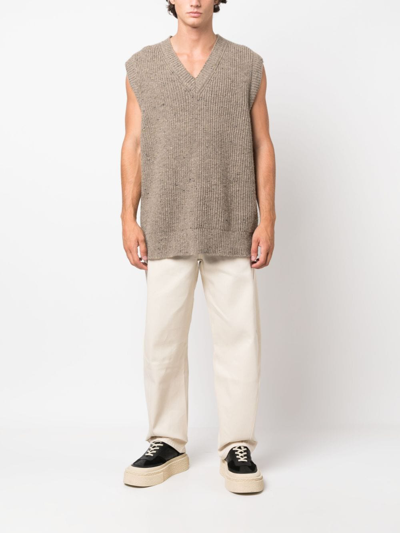 Oamc Cortes Wide-leg Jeans In Neutrals