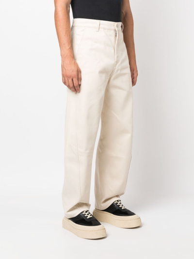 Shop Oamc Cortes Wide-leg Jeans In Neutrals