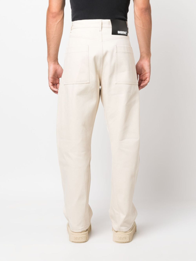 Shop Oamc Cortes Wide-leg Jeans In Neutrals