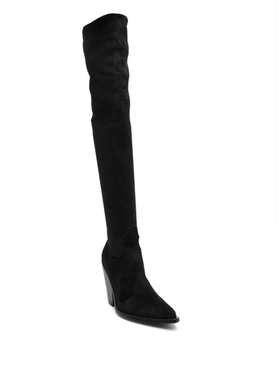 Shop Sonora 90mm Pointed-toe Suede Boots In Black