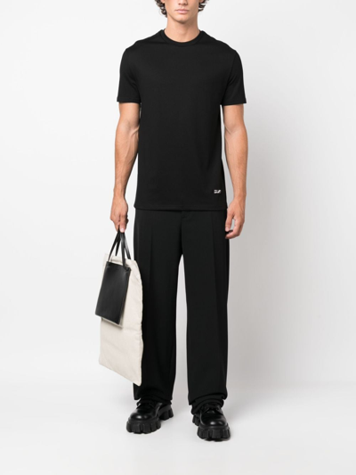 Jil Sander Logo-plaque Jersey-knit T-shirt In Black