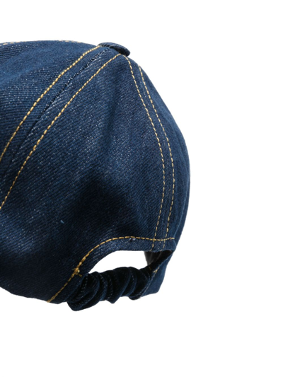 Patou Logo-embroidered Denim Baseball Cap In Blue