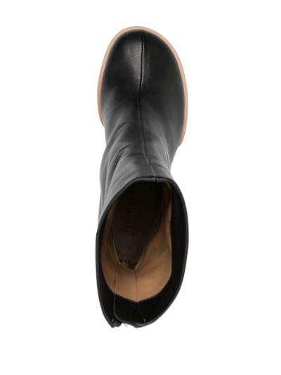 Jacquemus Black Asymmetrical Ankle Boots In Black