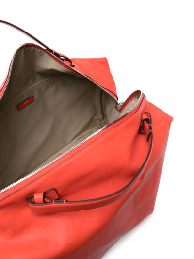 Shop Lancel Logo-print Leather Luggage Bag In Red