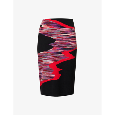 Shop Missoni Women's Space Dyed Red Space Dye High-wait Wool Midi Skirt