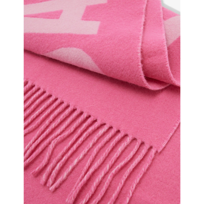 Shop Jacquemus Mens Multi-pink L'echarpe Wool-knit Scarf