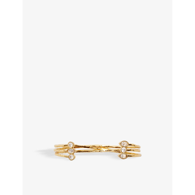 Maje Womens Or Crystal-embellished Gold-tone Cuff Brass Bracelet | ModeSens