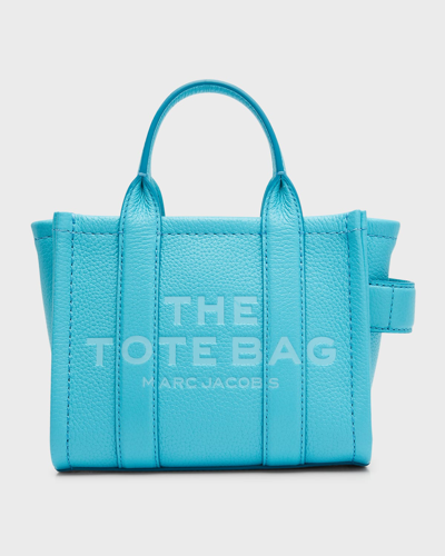 Shop Marc Jacobs The Leather Mini Tote Bag In Pool