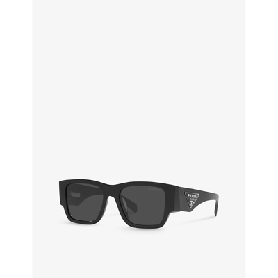 Prada Womens Black Pr 10zs Square-frame Acetate Sunglasses In Black
