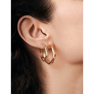 Shop Repossi Women's Rose Gold Antifer 18ct Rose-gold And 0.2ct Diamond Single Hoop Earring