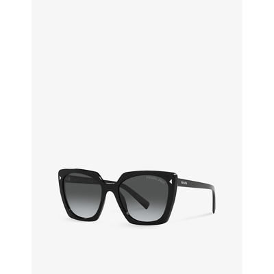 Prada Logo Square Acetate Sunglasses In Black