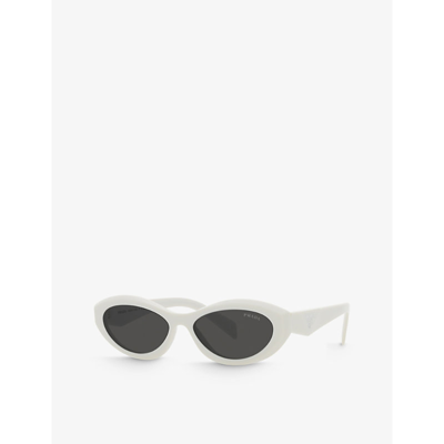 Prada Mens Black Ps 05ys Rectangle-frame Acetate Sunglasses In Black