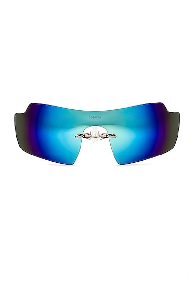 Shop Coperni Clip On Sunglasses In Ice Blue