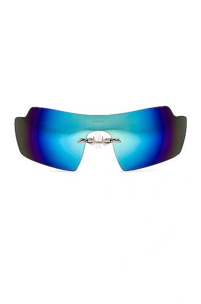 Coperni Oversize Mirrored-lenses Sunglasses In Ice Blue