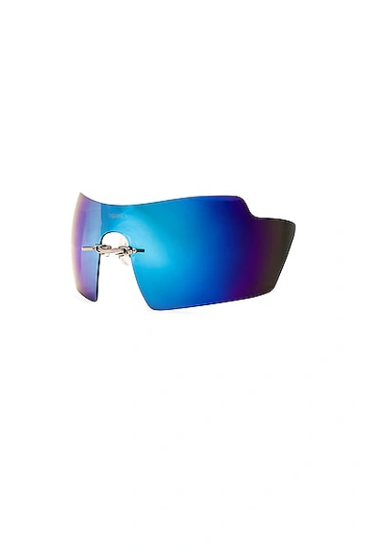 Coperni Oversize Mirrored-lenses Sunglasses In Ice Blue
