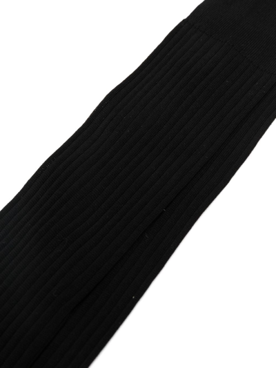 Miu Miu Ribbed Knee-length Socks In Black