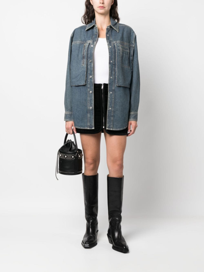 Isabel Marant Étoile Stonewashed Denim Overshirt In Blue