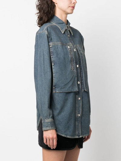 Isabel Marant Étoile Stonewashed Denim Overshirt In Blue