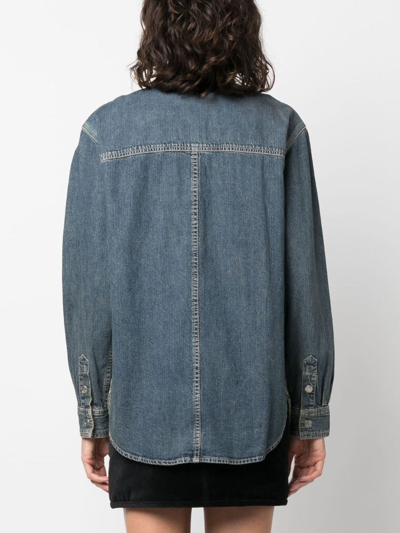 Isabel Marant Étoile Stonewashed Denim Overshirt In Blue