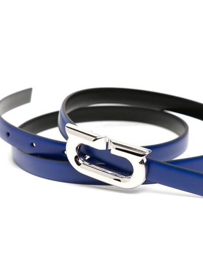 Shop Ferragamo Buckle-fastening Leather Belt In Blue