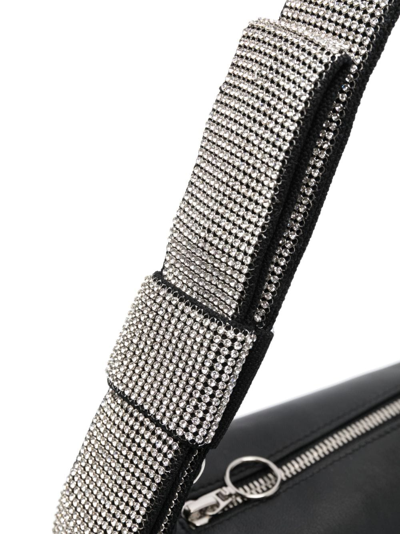 Kara Black Nappa Leather Shoulder Bag In Blackwhite